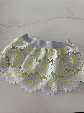 Shade Critters Girls White and Yellow Daisy Lace Swim Coverup Skirt 3T